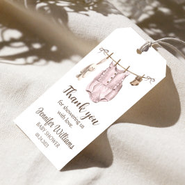 Boho Flickans babydusch tack för märkrna Presentetikett