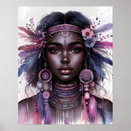 Boho Flickor AI Konst Bohemsk Mode Poster