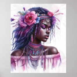 Boho Flickor AI Konst Bohemsk Mode Poster