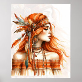 Boho Flickor AI Konst Bohemsk Mode Poster