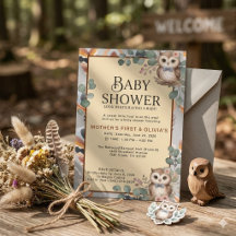 Boho Flickor Uggle Baby Shower Inbjudan