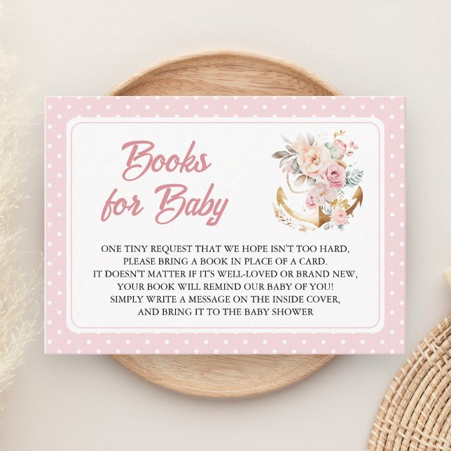 Boho Floral Anchor Nautical Girl Book Request Tilläggskort (Skapare uppladdad)