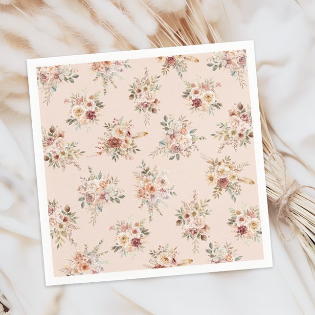 Boho Floral Baby Shower Napkins Pappersservett (Skapare uppladdad)