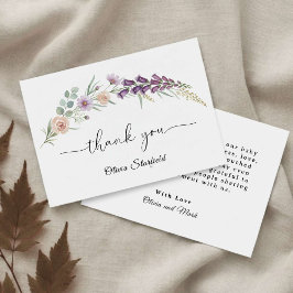 Boho Floral Baby Shower Wildflower Watercolor  Tack Kort