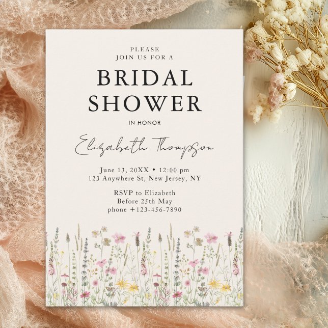 "Boho Floral Bliss Bridal Shower  Inbjudningar (Skapare uppladdad)