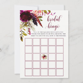 Boho Floral | Bröllopsdusch Bingo Spel