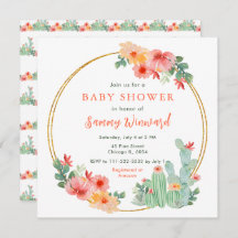 Boho Floral Cactus Baby Shower