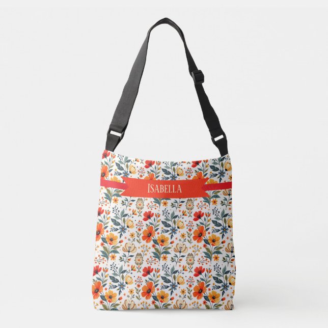 Boho Floral Fantasy Axelväska (Framsida)