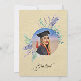 Boho Floral Graduation Party Invite Kort