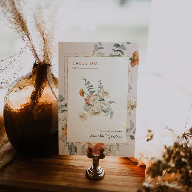 Boho Floral Greenery Botanical | Bröllop Bordsnummer (Skapare uppladdad)