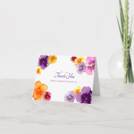 Boho Floral Hand-Illustrated Pansy Bridal Shower Tack Kort