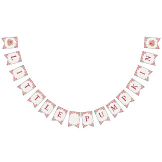 Boho Floral Little Pumpkin Birthday Bunting Banner Vimplar