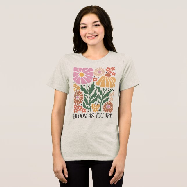 Boho Floral Quotes Tri-Blend Shirt T (Framsida Full)