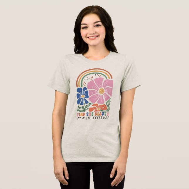 Boho Floral Quotes Tri-Blend Tröja (Framsida Full)
