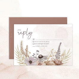 Boho Floral Reply Card OSA Kort