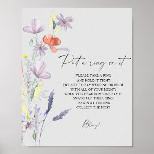 Boho Floral vår sätt en ring på det spelplanschen Poster