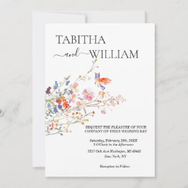 Boho Floral vildblommabrud  Inbjudningar