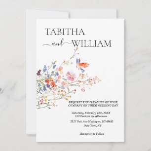 Boho Floral vildblommabrud Inbjudningar