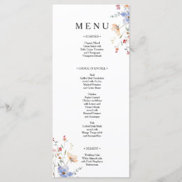 Boho Floral vildblommabruk Meny