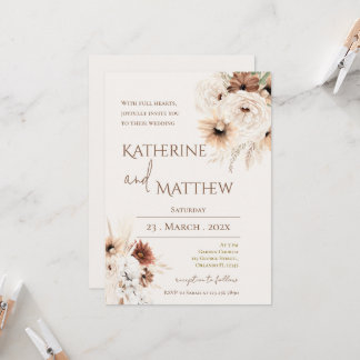 Boho floral wedding inbjudningar