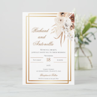 Boho Floral Wedding Inbjudningar