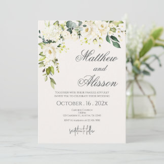 Boho Floral Wedding Invitation Inbjudningar