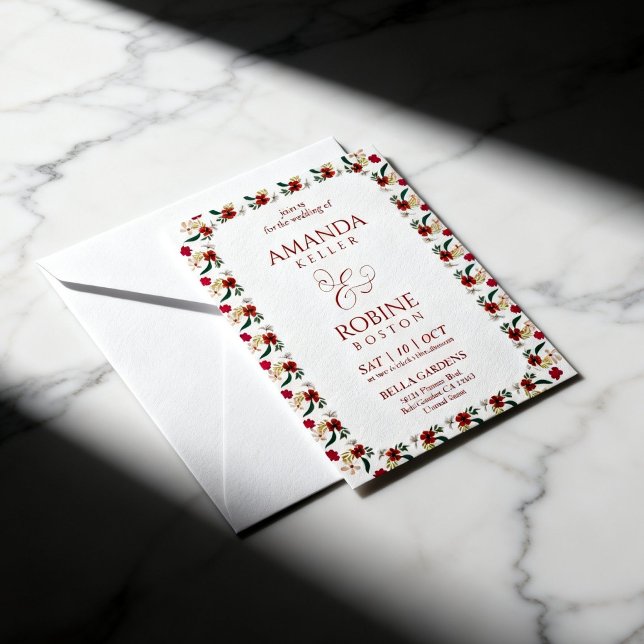 Boho Floral Wedding Invitation Inbjudningar (Skapare uppladdad)