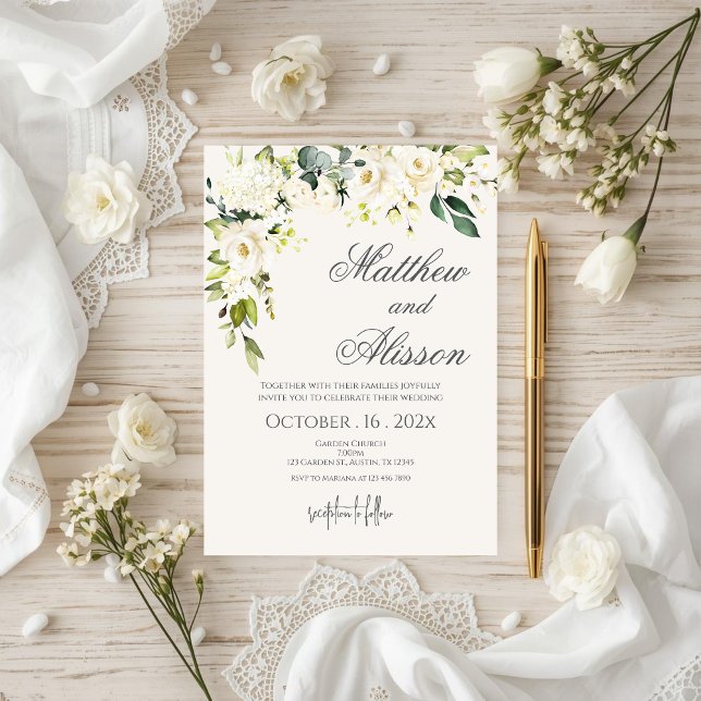 Boho Floral Wedding Invitation Inbjudningar (Skapare uppladdad)