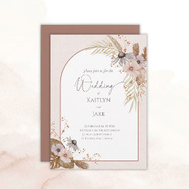 Boho Floral Wedding Invitation Inbjudningar