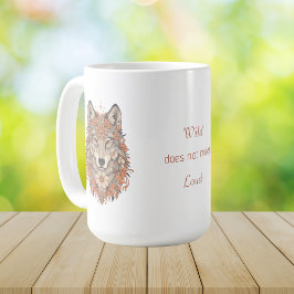 Boho Floral Wolf Psychedelic Art  Kaffemugg