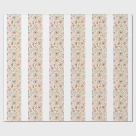 Boho Floral Wrapping Paper Pattern-Cute Aesthetic Presentpapper