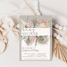 Boho Flower Baby Shower Inbjudningar