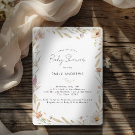 Boho Flower Baby Shower Inbjudningar