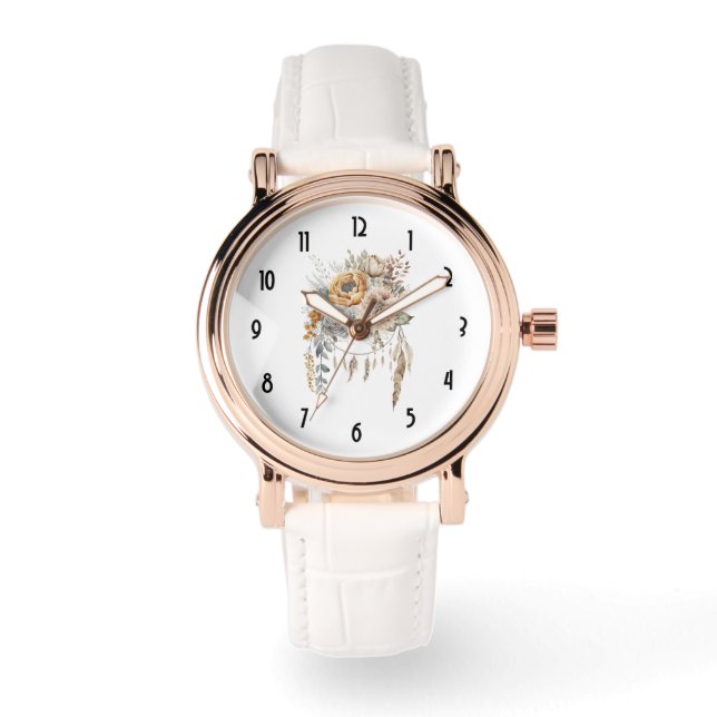 Boho Flower Bouquet och Dreamcatcher Armbandsur (Framsida)