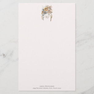 Boho Flower Bouquet och Dreamcatcher Brevpapper