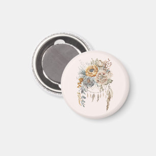Boho Flower Bouquet och Dreamcatcher Magnet