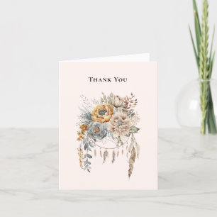 Boho Flower Bouquet och Dreamcatcher Tack Kort