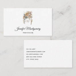 Boho Flower Bouquet och Dreamcatcher Visitkort