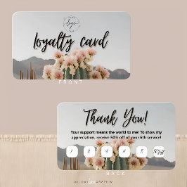 Boho | Flower Cactus | Aestesisk | Förmånskort Visitkort
