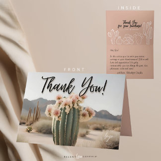 Boho | Flower Cactus | Aestesisk | Tack för ditt k Kort