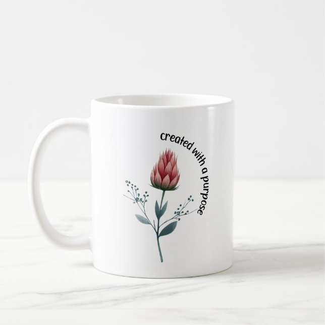 Boho Flower Christian Quote Kaffemugg (Vänster)