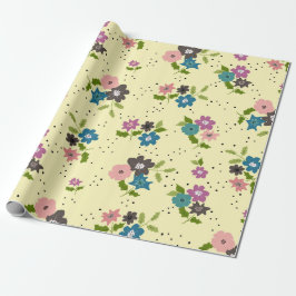 Boho Flower Clusters Wrapping Papper Presentpapper