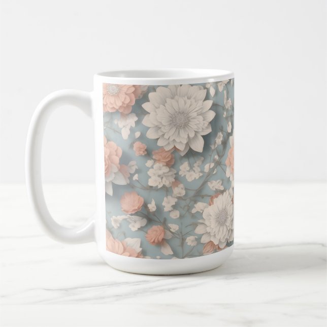 Boho Flower Design 15 oz Classic Mugg (Vänster)
