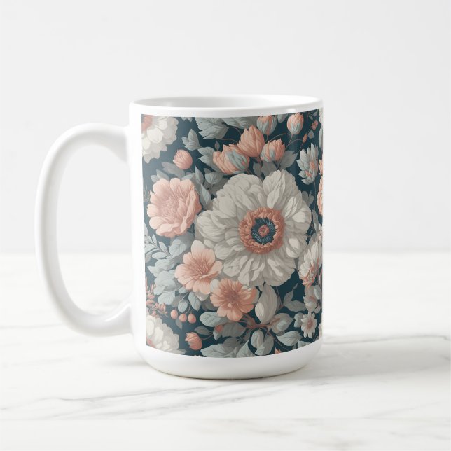 Boho Flower Design 15 oz Classic Mugg (Vänster)