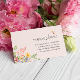 Boho Flower Dragonfly Visning Shower Tilläggskort