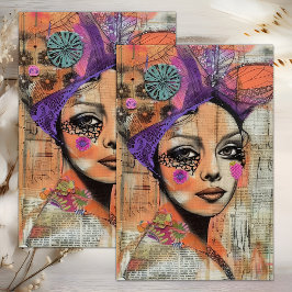BOHO FLOWER GIRL DECOUPAGE