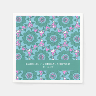 Boho Flower Groovy Grönt Möhippa Anpassningsbar Pappersservett