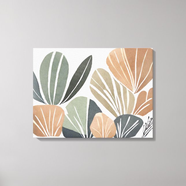 Boho Flower Löv botanical art stil Simple Modern Canvastryck (Framsida)