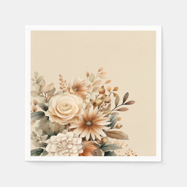 Boho Flower Pappersservett (Framsidan)