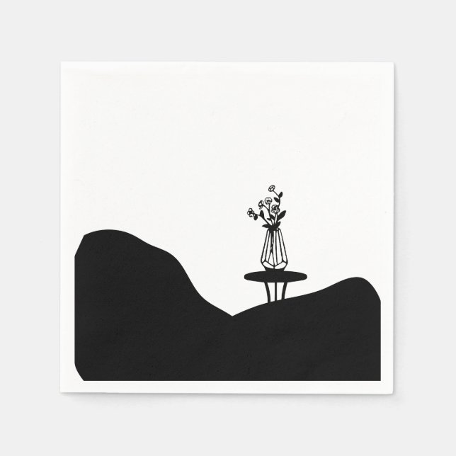 Boho Flower pot on table Pappersservett (Framsidan)